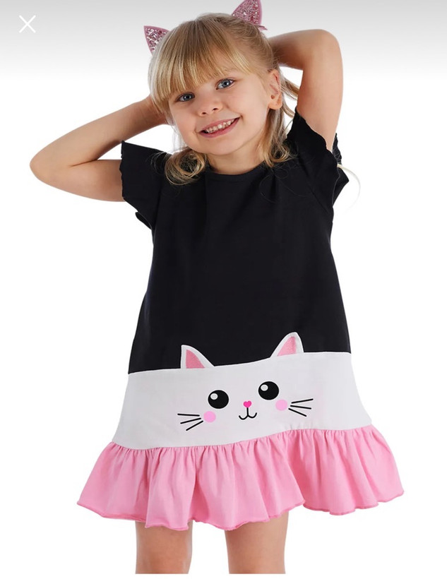 پیراهن دخترانه 3 تا 8 سال اورجینال برند Denokids و کد ۱۵۶۳