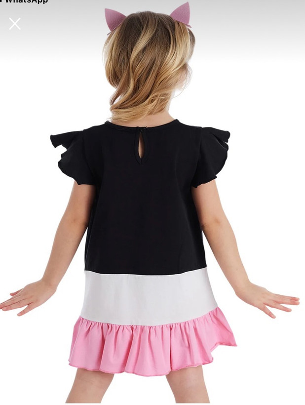 پیراهن دخترانه 3 تا 8 سال اورجینال برند Denokids و کد ۱۵۶۳