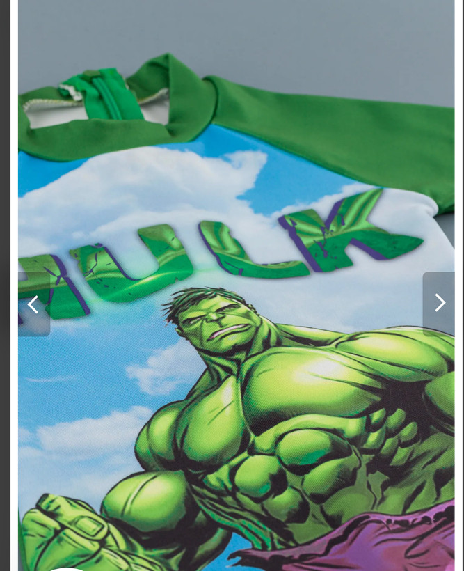 مایو پادار پسرانه ترک با کلاه طرحhulk از 2 تا 8سال