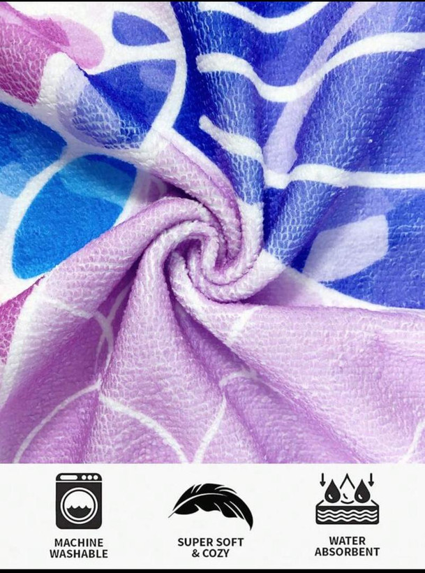حوله پانچو پری دریایی اورجینال برند shein مناسب در دو سایز 60*75 و 75*75