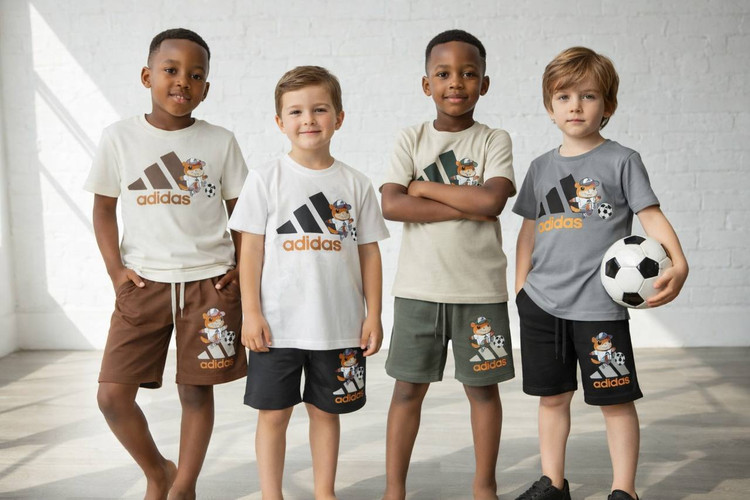 تیشرت و شلوارک وارداتی مدل adidasمحبوب-خنک و با کیفیت عالی در دو رنگ از ۳تا۱۰سال و کد ۲۴۳
