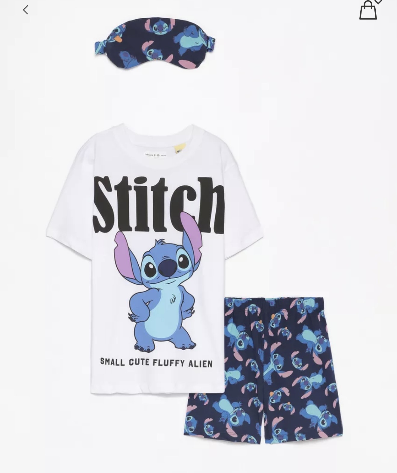 ست ۳تکه تیشرت و شلوارک و چشمبند stitch از اورجینال برند اسپانیایی lefties ،سایز۴-۵سال