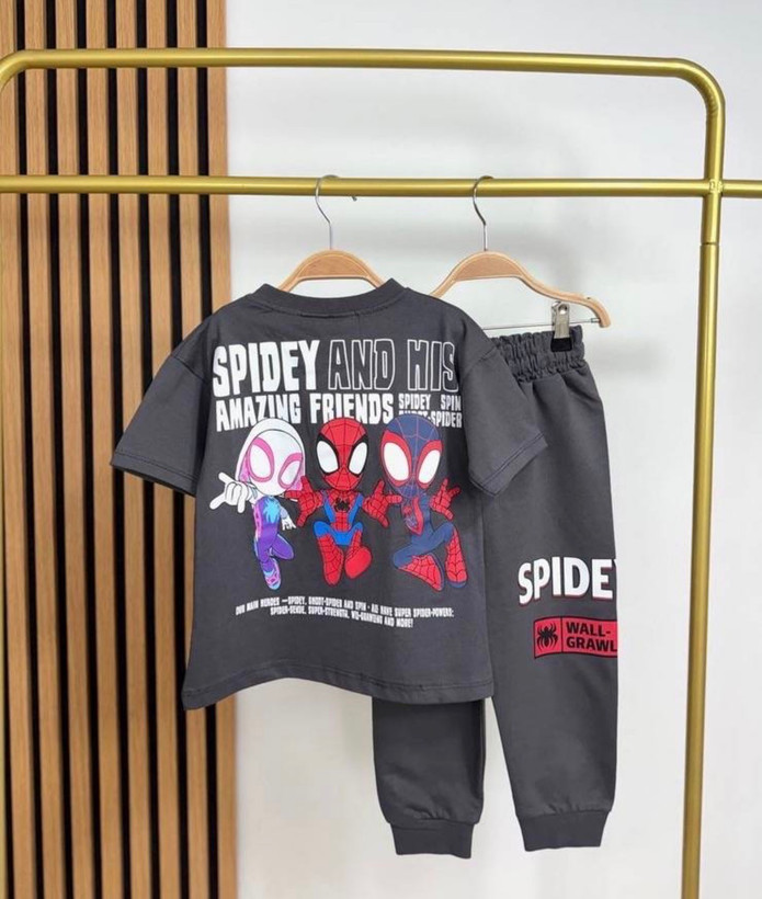 تیشرت و شلوار پسرانه ترک طرح spaiderman-کیفیت عالی-جنس نخ پنبه-اسایز بندیاز۲تا۸سال-اسپایدرمن محبوب و کد ۲۲۶
