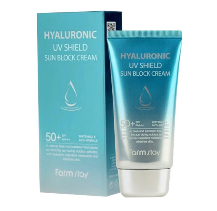 ضد آفتاب farmstay اورجینال کره ای-مدل Hyaluronic uv shield-دارای هیالونیک اسید -spf50+-مناسب انواع پوست