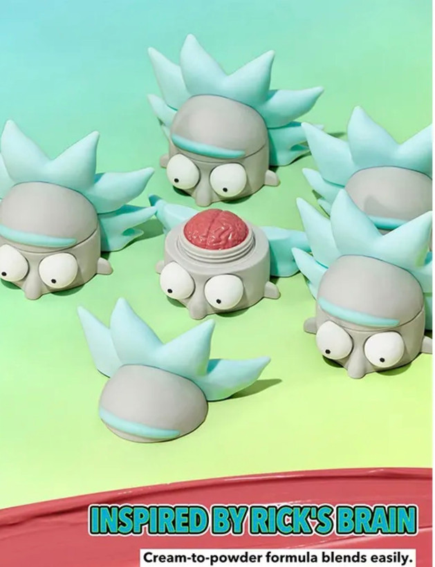 رژگونه وارداتی ریک اند مورتی Rich and Morty صورتی رنگ baby pink-حجم دهنده گونه-پوشش یکدست روی پوست-ضدلک و تیرگی-جلوه نهایی مات و طبیعی-بافت مایع کرمی ژلی-کدF3