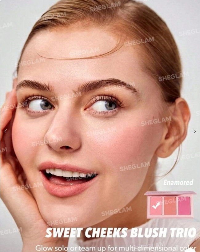 پالت رژگونه اورجینال وارداتی سه رنگ با رنگ های کاربردی مدل Enamored با ماندگاری بالا و مخملی و مات روی پوست و پیگمنت عالی و کد f5
