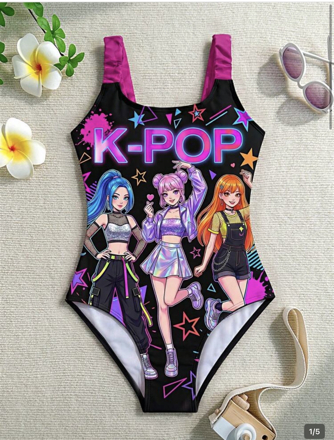 مایو دخترانه وارداتی از اورجینال برندshein -طرحk-pop-مناسب سایز ۷تا ۱۰سال