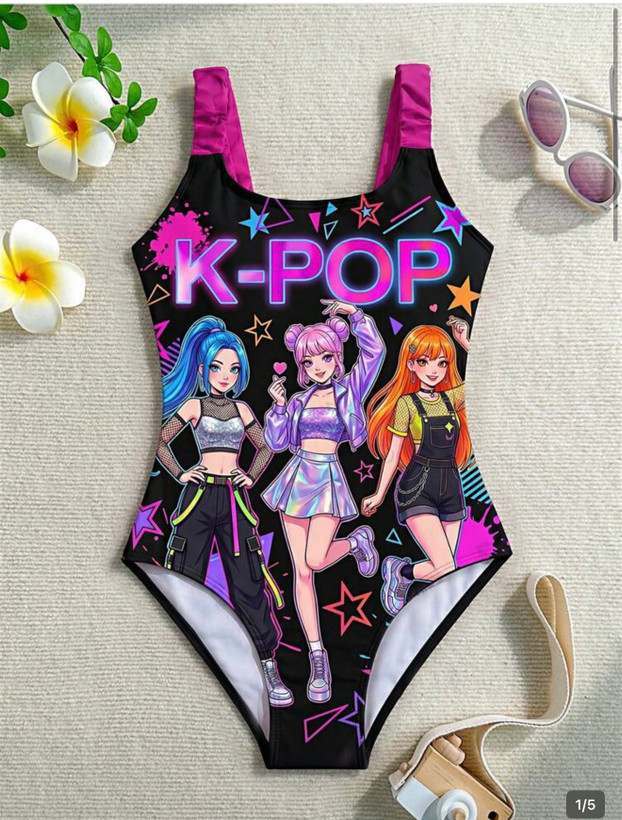 مایو دخترانه وارداتی از اورجینال برندshein -طرحk-pop-مناسب سایز ۷تا ۱۰سال