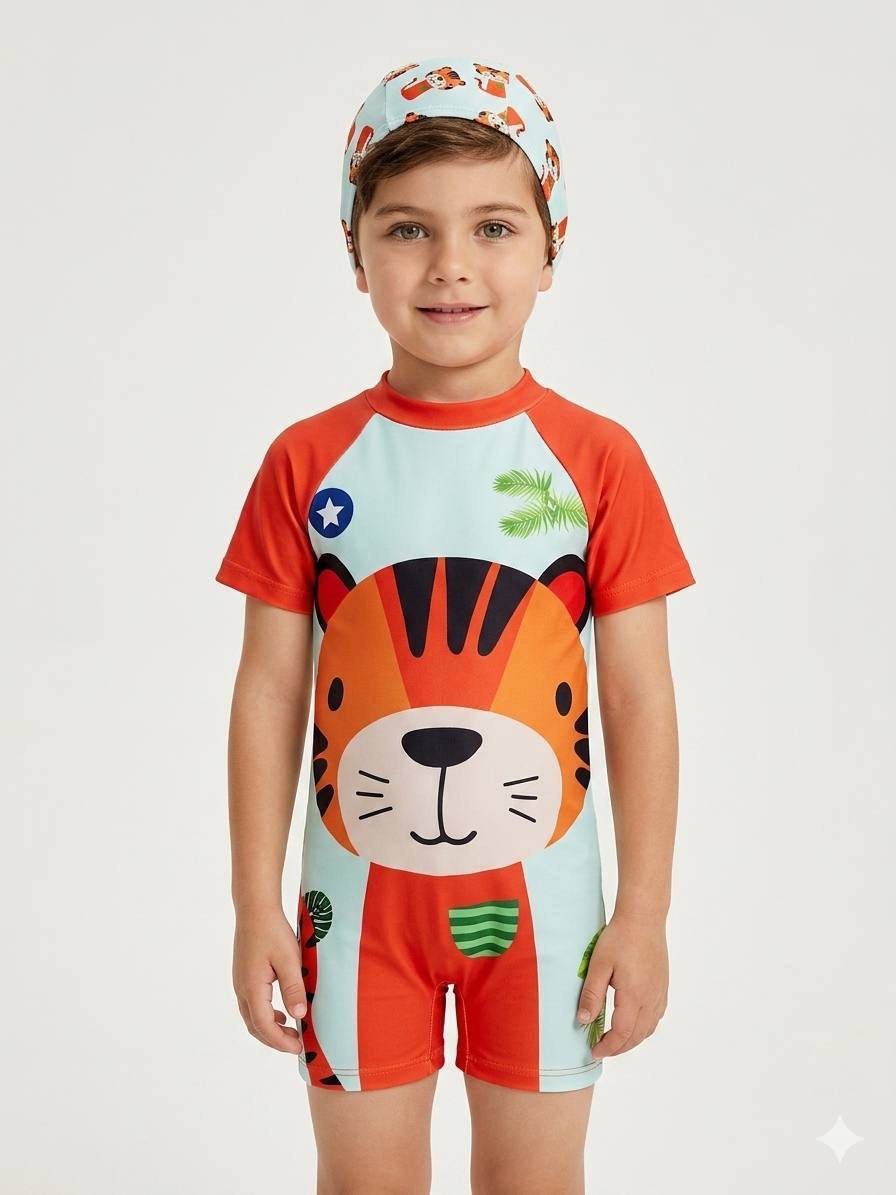 مایو به همراه کلاه tigger اورجینال از برند های ترک با کیفیت عالی و مناسب ۲ تا 8سال
