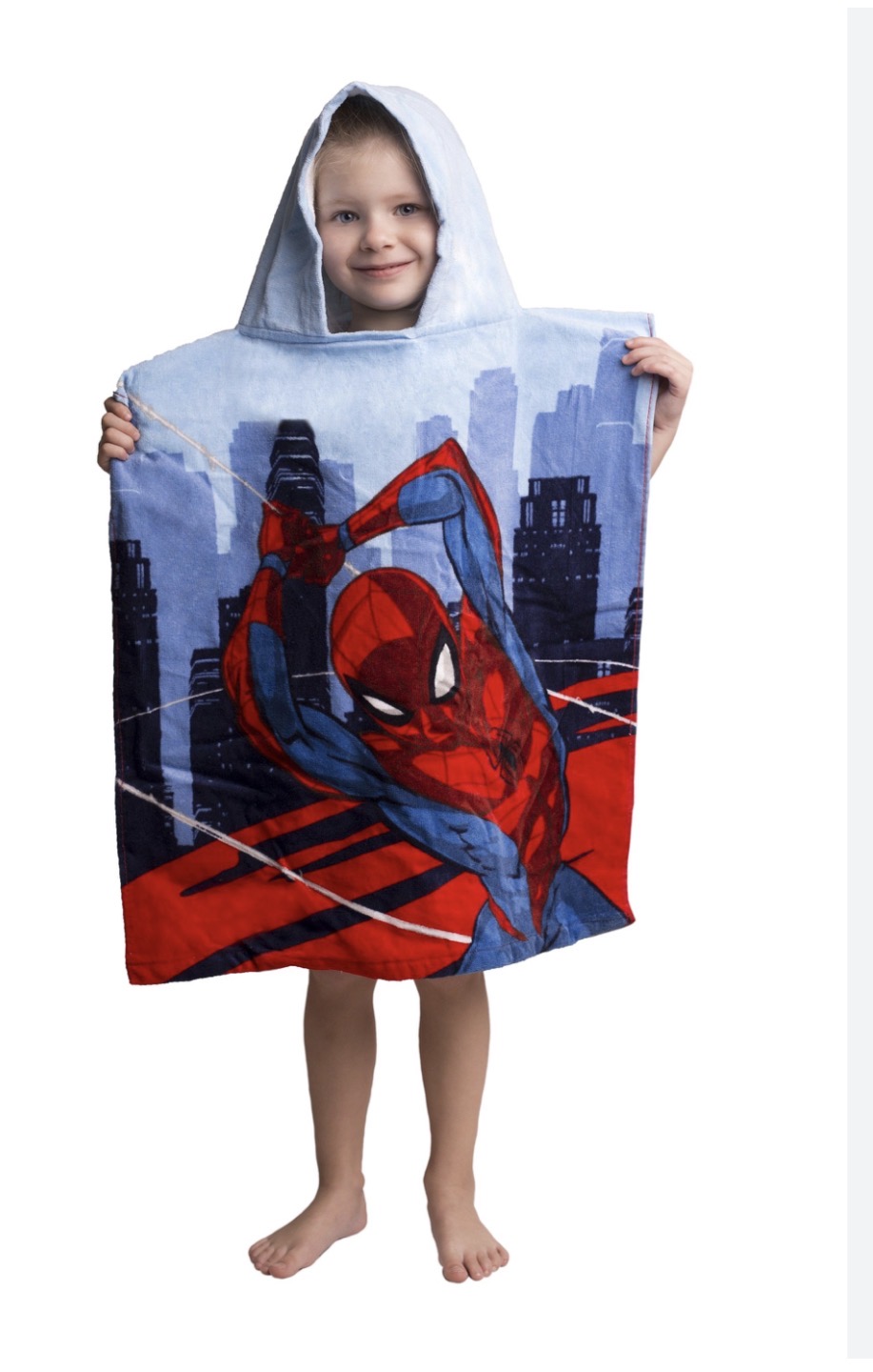 حوله پانچو پسرانه وارداتی spaiderman -اندازه۶۰*۶۰-مناسب ۲تا۶سال-از بغل باز می باشند.