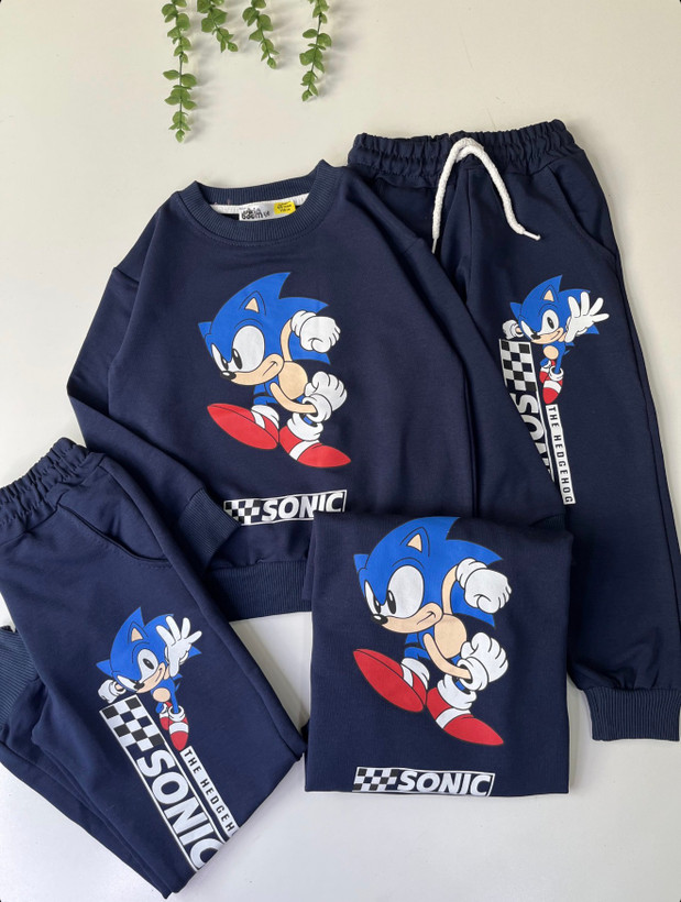 دورس و شلوار پسرانه دونخ ترک -طرح جذاب Sonic -سایزبندی 3 تا 10 سال